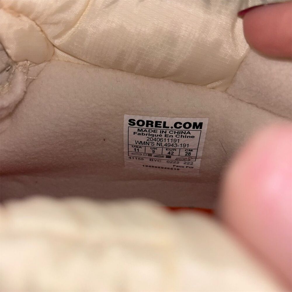 🚫SOLD🚫 Sorel Out N About III Puffy Zip Boots Cream Espresso Orange Waterproof 11 - Picture 12 of 12